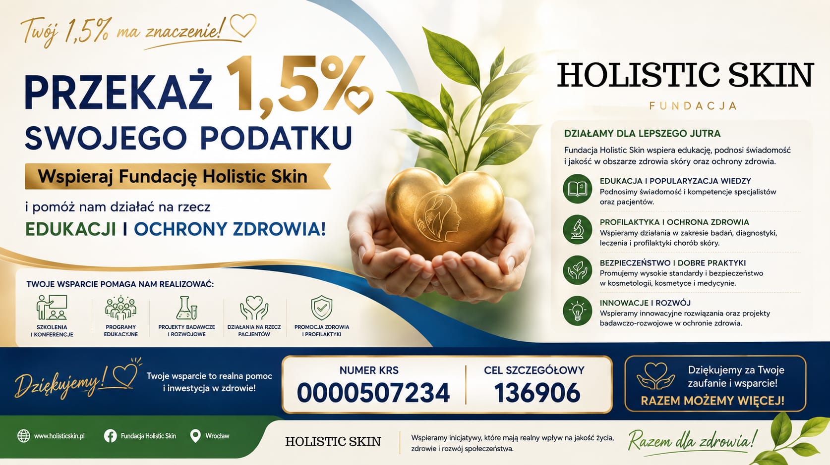 Przekaż 1,5% podatku na Fundację Holistic Skin